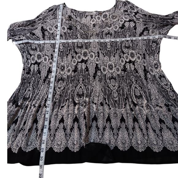 AVENUE Blouse Tunic Top 26/28 3X Accordion Pleat Beads Bling Travel Career Flare - Picture 5 of 12